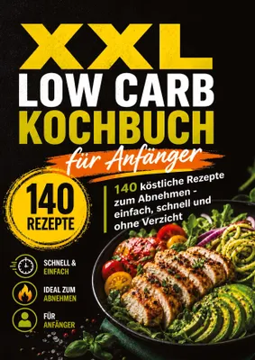 Produktbild von XXL Low Carb Kochbuch für Anfänger: 140 köstliche Rezepte zum Abnehmen ohne Verzicht