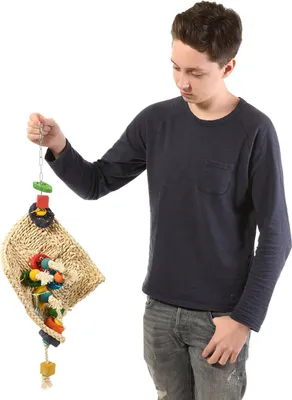 Produktbild von Lufi-Lu Drache mit Luffa Teilen, Spielzeug für Papageien