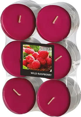 Produktbild von 12 Gala Flavour by GALA Maxi Duftlichte Ø 58 mm, 24 mm weinrot - Wild Raspberry 96925 Riesen-Teelichte Duftkerzen