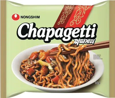 Produktbild von NONGSHIM Chapagetti Instant Nudeln mit schwarzem Sojabohnengeschmack 140g | Instant Nudelsuppen