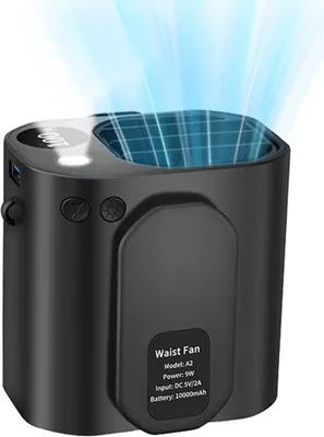 Produktbild von Multifunktionaler Taillenventilator, tragbarer Camping-Nackenventilator, wiederaufladbarer Tischventilator, unterstš¹tzt 3-stufige Windgeschwindigkeiten mit LED-Licht und Powerbank-Funktion fš¹r Arbeiter im Freien, Camping, Wandern, Angeln