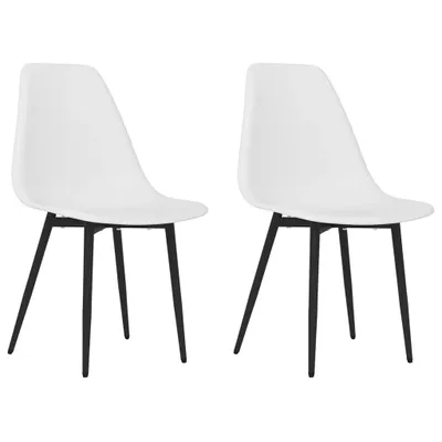 Imagen del producto de Sillas de comedor 2 unidades blancas PP