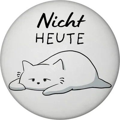 Produktbild von Katze Magnet rund rund mit Spruch Nicht heute