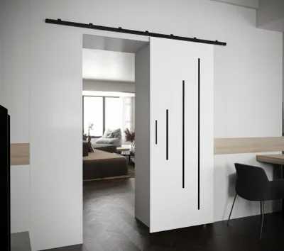 Obrázek produktu pro Posuvné dveře s černým úchytem PERDITA 3 - 70 cm, bílé