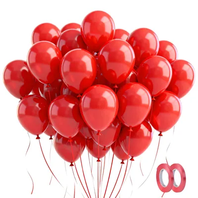 100 rote Luftballons, 30 cm, für Geburtstag & Party