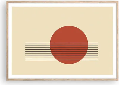 Produktbild von Gerahmtes Poster - Rahmen in heller Eiche - Abstraktion Linien Rad - 100x70 cm - Wand Bild - Wanddeko - Wandbilder - Wandposter - Bilderrahmen - Bilder - Kunstdruck - Wandbild - P2NAA100x70-4230