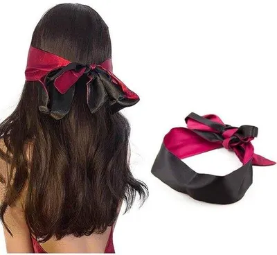Productafbeelding van Slaapmasker van zijde, roze en zwart