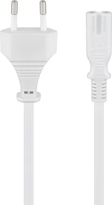 Immagine prodotto di Goobay 96035 Cavo di collegamento Euro, 1,8 m, bianco, 1,8 m - spina Euro (tipo C, CEE 7/16) > presa apparecchio C7