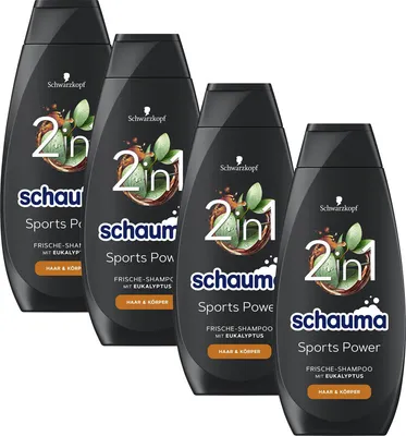 Zdjęcie produktu dla Schauma Sports Power Fresh Szampon z eukaliptusem 400ml opakowanie 4 szt