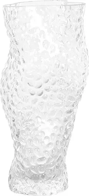 Produktbild von BELIANI Blumenvase Transparent Glas 23 cm Geschwungen mit Breiter Öffnung Tropfen-Struktur Modern Tischdeko Wohnaccessoires Deko Glasvase Wohnzimmer