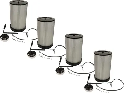 Produktbild von vhbw 4x Feinstaubfilter Ersatz für Scheppach 4014915017974, 75006000 für Absauganlage - Feinstaub-Filterpatrone mit Reinigungsbürste