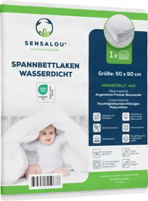 Zdjęcie produktu dla Sensalou prześcieradło dla osób z nietrzymaniem moczu wodoodporne prześcieradło białe - 50 x 90 cm