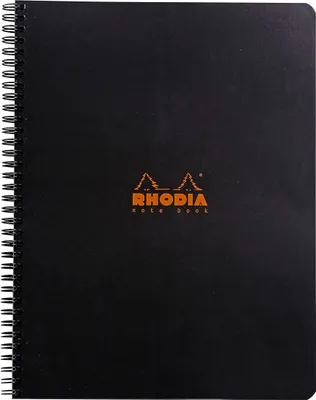 Produktbild von Rhodia 5x Notebook mit Doppelspirale A4+ 80Bl kariert 80g - Schwarz 193009C