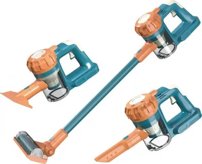 Produktbild von Kinder Staubsauger Spielzeug mit realistischen Sound- und Lichteffekten, blau-orange