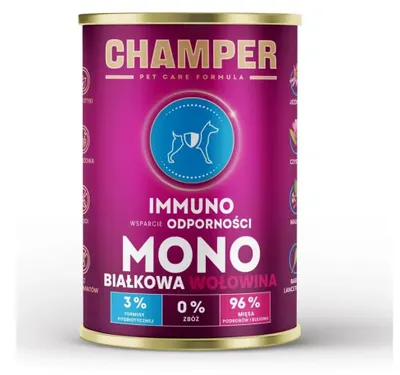 Obrázok produktu pre CHAMPER Immuno Beef - mokrá strava pre psov - 400 g
