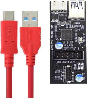 Productafbeelding van Dual USB 3.0 Adapter Splitter voor Type-C en 19/20Pin Header - 5Gbps