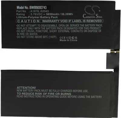 Produktbild von vhbw Akku kompatibel mit Apple iPad Pro 12.9 4 A2069, A2232, A2229, A2233 Tablet Pad (9650 mAh, 3,76 V, Li-Polymer)