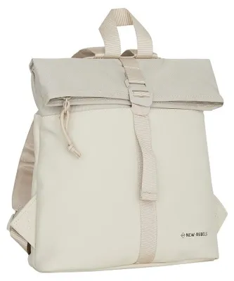 Produktbild von New Rebels Bruce Roll Up Rolltop City Rucksack Los Angeles wasserabweisend Beige