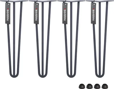 Produktbild von HOLZBRINK - Tischbeine aus Metall | Möbelfüße | Schreibtischbeine | Metallfüße | Perfekt für Zu Hause und Büro | Esstischbeine | HLT-13A-43-7016