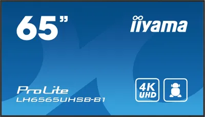 Produktbild von iiyama LH6565UHSB-B1, Kiosk-Design, 163,8 cm (64.5"), LED, 3840 x 2160 Pixel, WLAN, 24/7