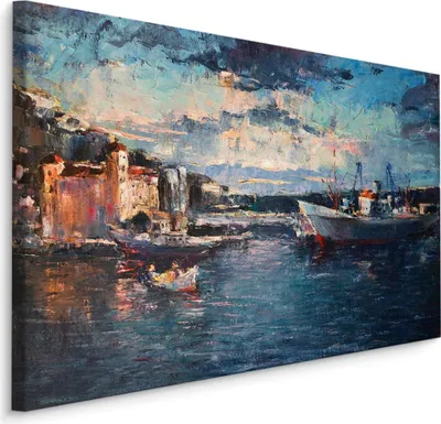 Produktbild von Fabelhafte Canvas LEINWAND BILDER 120x80 cm XXL Kunstdruck Meer Hafen Segelboote