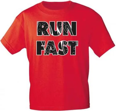 Produktbild von T-Shirt uni mit Aufdruck - RUN FAST - 12681 - Gr. S-XXL Größe - XL
