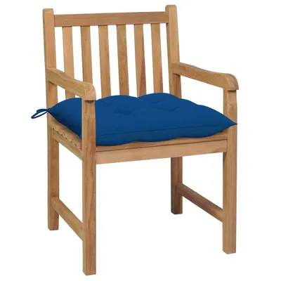 Zdjęcie produktu dla VidaXL 3062755, Taras, Obite siedzisko, Drewno tekowe, Niebieski, Poliester, 580 mm