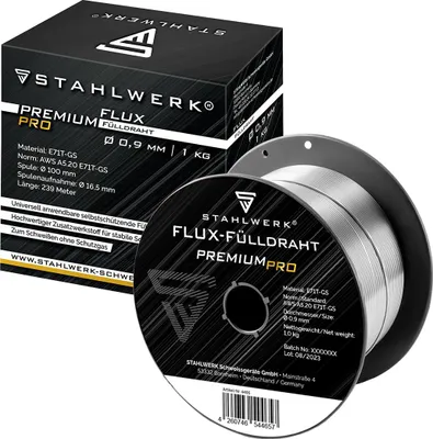 Produktbild von STAHLWERK Schweißdraht MIG MAG Premium Fülldraht E71T-GS Ø 0,9 mm S100/D100 0,9 kg