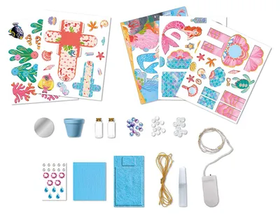 Produktbild von Janod Magic Ocean - Meerjungfrauen 3D Miniaturzimmer Kreativset - Leuchtende Spielwelt