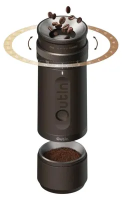 Produktbild von Outin OTCG-01-TB Przenośny młynek do kawy Fino Tundra Brown, Mühle mit Mahlwerk, 25 g, Edelstahl, Schwarz, Aluminium, Kunststoff, Silikon, 690 g
