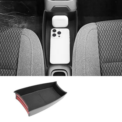 Productafbeelding van Opbergbox voor de middenconsole, geschikt voor de Leapmotor T03, modeljaren 2024 en 2025, gemaakt van ABS-kunststof, kleur: zwart