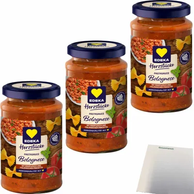 Produktbild von Edeka Tomatensauce Bolognese 3er Pack (3x350g Glas) + usy Block