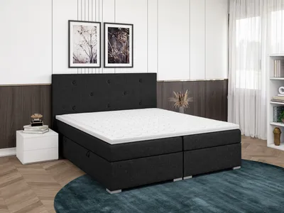 Produktbild von FEDVE Boxspringbett Schlafzimmerbett SYCYLIA mit 2 Bettkästen, Doppelbett mit Bonell-Matratze und Topper 200x200