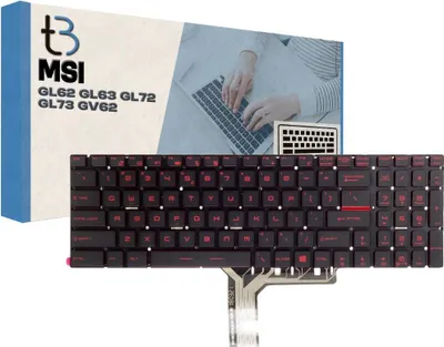 Image de Clavier d'ordinateur portable Tradebit pour MSI GL62, GL63, GL72, GL73 et GV62, clavier QWERTY américain rétroéclairé