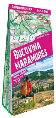 Image de Bucovine et Maramureş (Bucovina, Maramures) carte routière laminée 1:250 000