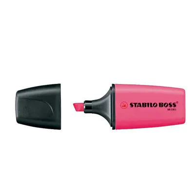 Obrázok produktu pre STABILO BOSS MINI, 1 kusov, Ružová, Hrot dláta, Ružová, Plast, 2 mm