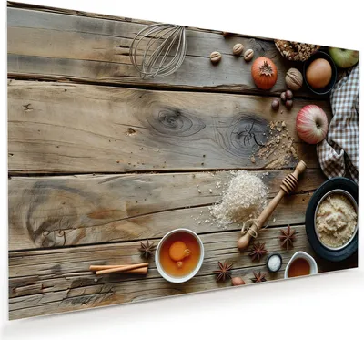 Produktbild von Glasbild 75x50cm in XXL für Wohnzimmer, Schlafzimmer Motiv Herbstbackzubehör