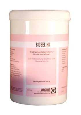 Produktbild von selectavet Biosel-HK 500 g | Hunde & Katzen | Biotin für Haut & Fell