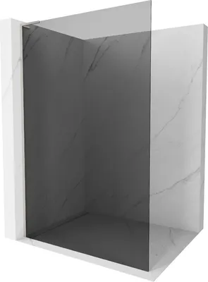Produktbild von Mexen Kioto L Duschwand Walk-in 90 x 200 cm, grafit, gebürsteter Nickel - 800-090-103-97-40