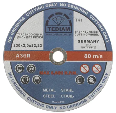 Produktbild von TEDIAM Korund-Trennscheibe Metall Stahl 230x2mm