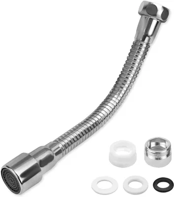 Imagen del producto de Extensión para grifo de 30 cm, giratoria 360°, de acero inoxidable, para baño y cocina