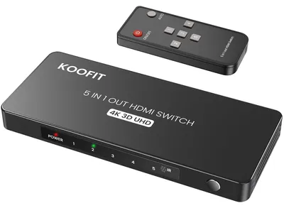 Productafbeelding van HDMI Switch 5 IN 1 Out, HDMI Switch Splitter 4K 60Hz met Afstandsbediening