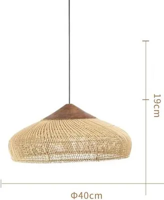 Produktbild von Rattan Pendelleuchte, Korbmaterial, stilvolles Design, 40x19cm, keine Glühbirne