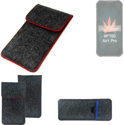 Produktbild von K-S-Trade Handy Schutz Hülle kompatibel mit iiiF150 Air 1 Pro Plus Schutzhülle Handyhülle Filztasche Pouch Tasche Case Sleeve Filzhülle dunkelgrau