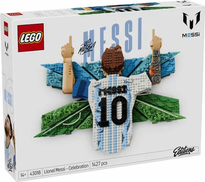 Productafbeelding van LEGO Editions Lionel Messi – Doelpuntviering - 3D DIY wanddecoratie set - DIY decoratie voor kinderen - Voetbalcadeau voor tieners vanaf 14 jaar, meisjes, jongens en volwassen sportfans - 43018
