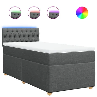 Produktbild von vidaXL Boxspringbett mit Matratze Dunkelgrau 80x200 cm Stoff