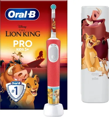 Produktbild von Oral-B Vitality Pro Kids Knig der Lwen Elektrische Kinderzahnbrste mit Reiseetui, ab 3 Jahren