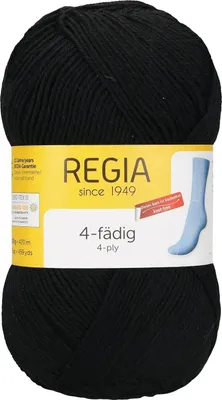 Produktbild von Schachenmayr REGIA 4-fädig Uni, 100g Schwarz Handstrickgarne