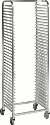 Produktbild von Kongamek Tablettwagen 600x440x1880mm verzinkt für 36 Tabletts mit Bremse