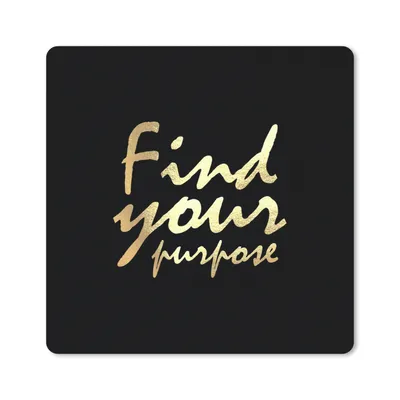 Produktbild von MuchoWow® Mauspad Mousepad Zitat - Leben - Gold - Schwarz 30x30 cm - Mousepads - Maus Mat - Pad - Mausunterlage - Gaming